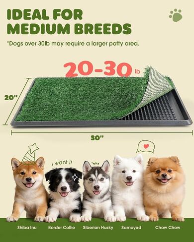 Powools Grass Pad for Dogs Potty, 3-Layer Reusable, Washable, 30 x 20 in in Saudi Arabia
