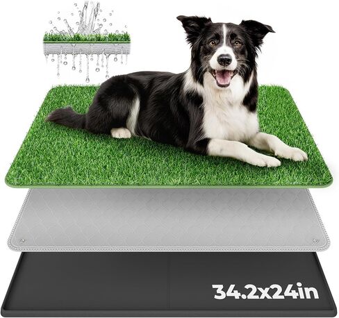 BurgeonNest Dog Grass Pad with Tray 34.2"x24", 3-Layer System with EVA Tray in Saudi Arabia
