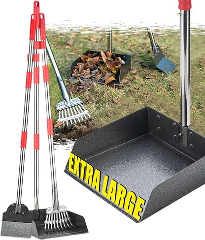 FUSBUNTY Long Handle Dog Pooper Scooper, Heavy Duty Stainless Steel Rake in Kuwait