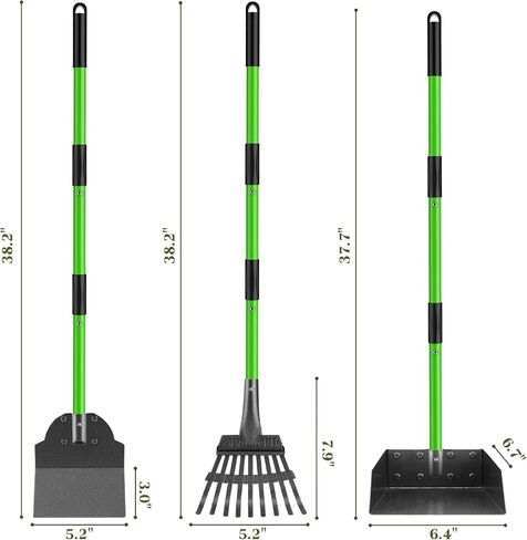 Pooper Scooper, Metal Poop Scoop with Tray, Rake, Spade for Large Small Dog in Kuwait