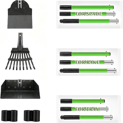 Pooper Scooper, Metal Poop Scoop with Tray, Rake, Spade for Large Small Dog in Kuwait
