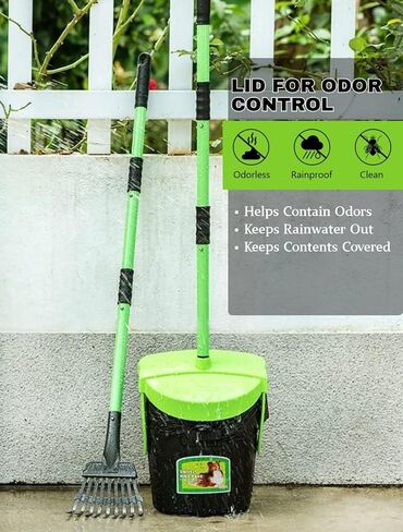 MXF Pooper Scooper سلة دوارة ومجموعة أشعل النار مع 20 كيس نفايات، 36.6 بوصة مقبض طويل قابل للتعديل محمول غير قابل للكسر مغرفة مخلفات الكلاب للكلاب الصغيرة والمتوسطة الكبيرة، مغرفة مخلفات الكلاب لبيت الكلاب في ساحة العشب in Kuwait
