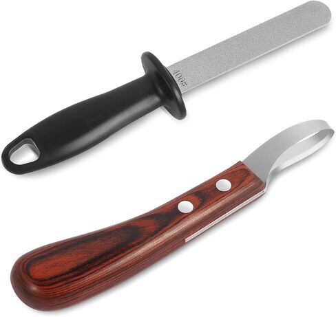 Hoof Knife for Horses with Sharpener, Double-Edge Loop Knife for Farriers in Kuwait