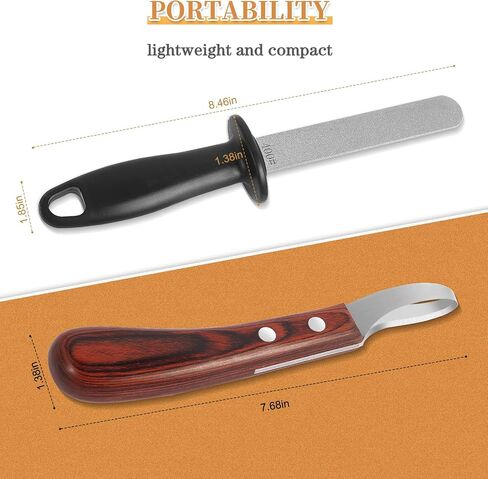 Hoof Knife for Horses with Sharpener, Double-Edge Loop Knife for Farriers in Kuwait