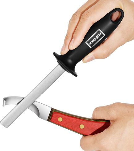 Antidious Hoof Knife Sharpener, 5 inch Farrier tool Honing Rod with Diamond Coated to Keep Hoof Knives and Cutting Instruments Sharp Black in Saudi Arabia