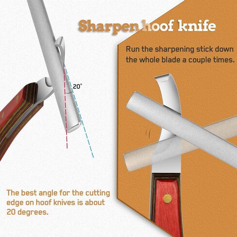 Antidious Hoof Knife Sharpener, 5 inch Farrier tool Honing Rod with Diamond Coated to Keep Hoof Knives and Cutting Instruments Sharp Black in Saudi Arabia