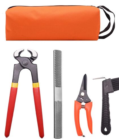 8 inch Farrier Hoof Tool Kit（5 Piece） Mini Rasp Hoof File Goat Pig Equine Metal Shears Farriers Hoof Nipper Cutter Handle Knife Stable Supplies in Saudi Arabia