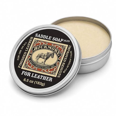 Bickmore Saddle Soap Plus - 2.8oz - منظف وبلسم الجلود مع اللانولين - مرمم ومرطب وحامي in Kuwait