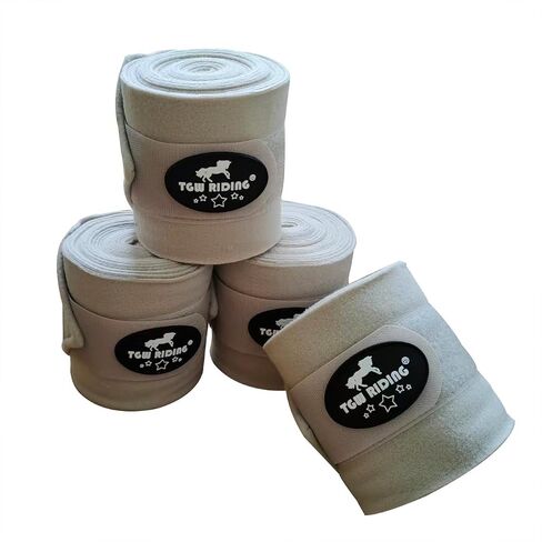 Horse Polo Leg Wraps, Equine Fleece Polo Wraps (Set of 4) - Horse Leg Bandages (Light Brown) in Kuwait