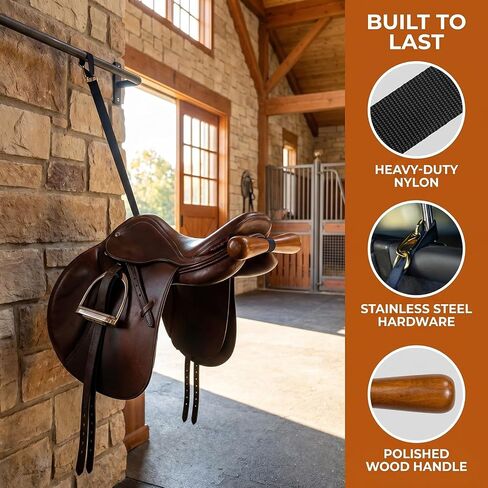 Portable Saddle T Hanger for Car & Trailer - Heavy Duty Headrest Saddle Rack Organizer for Western & English Horse Tack - Space-Saving No-Drill Equestrian Gear Storage in Kuwait