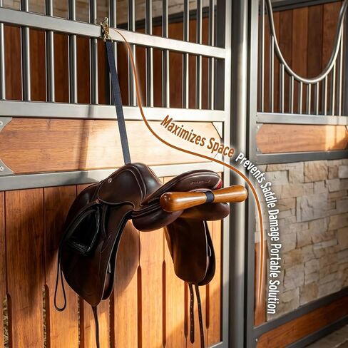 Portable Saddle T Hanger for Car & Trailer - Heavy Duty Headrest Saddle Rack Organizer for Western & English Horse Tack - Space-Saving No-Drill Equestrian Gear Storage in Kuwait