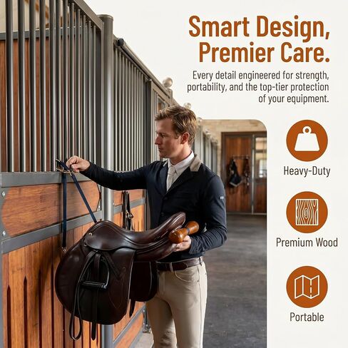 Portable Saddle T Hanger for Car & Trailer - Heavy Duty Headrest Saddle Rack Organizer for Western & English Horse Tack - Space-Saving No-Drill Equestrian Gear Storage in Kuwait