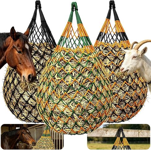 Hay Nets for Horses, 3-Pack Large-Capacity Hay Net for Horses Goats & Sheep in Kuwait