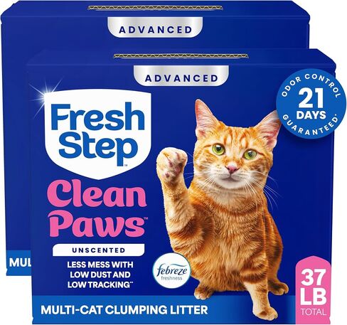 Fresh Step Advanced Clean Paws Multi Cat Clumping Cat Litter, 18.5 lb, 2 Pk in Kuwait