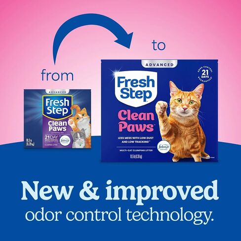 Fresh Step Advanced Clean Paws Multi Cat Clumping Cat Litter, 18.5 lb, 2 Pk in Kuwait
