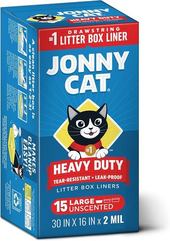 Jonny Cat Litter Box Liners Heavy Duty, Tear & Leak Resistant Jumbo 15ct in Kuwait