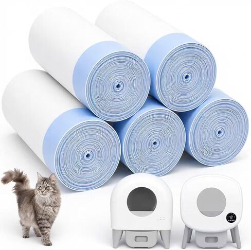120 Count 26" x 11.8" Automatic Cat Litter Box Bags Compatible with Cmg Fmo Fstg Robot Litter box, Thick Self-Cleaning Cat Litter Box Replacement Liners with Drawstring Heavy Duty in Saudi Arabia