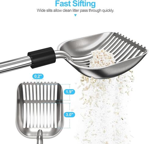 Depets Cat Litter Scoop, Long Handle Metal Litter Scooper - No Bending in Kuwait