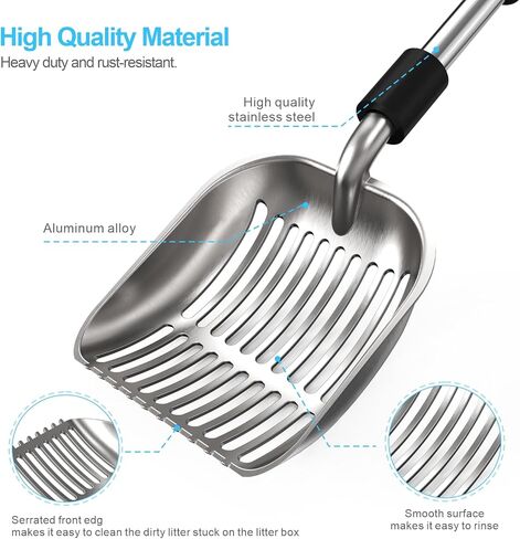 Depets Cat Litter Scoop, Long Handle Metal Litter Scooper - No Bending in Kuwait