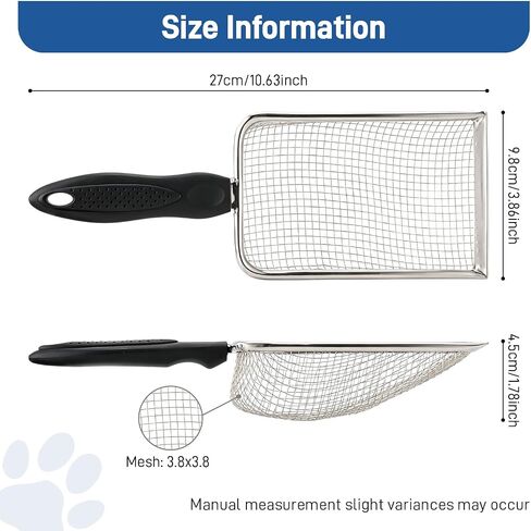 Stainless Steel Metal Cat Litter Scoop with 3.8mm Mesh, Sticky Hang Hook in Saudi Arabia