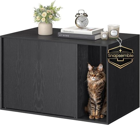 SONGMICS HOME Cat Litter Box Enclosure, Snapsemble Superfast Assembly in Saudi Arabia