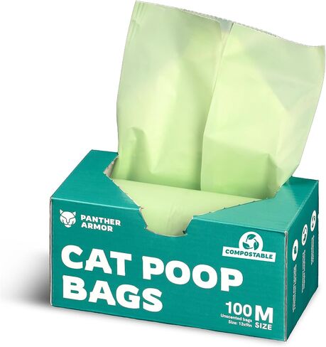 Panther Armor Cat Litter Bags for Poop, 100 Compostable Cat Poop Bags in Saudi Arabia