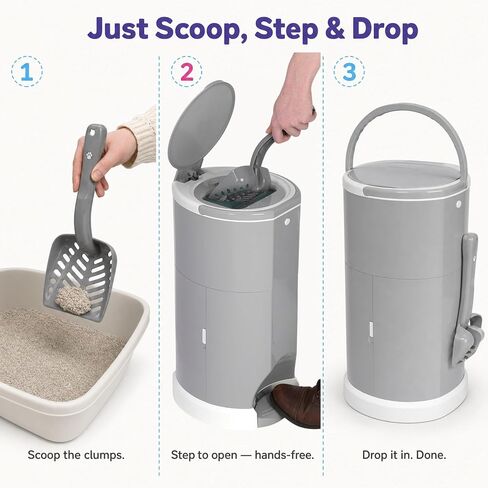 Litter Champ Cat Litter Disposal System, Hands-Free Pedal Trash Can in Kuwait