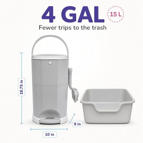 Litter Champ Cat Litter Disposal System, Hands-Free Pedal Trash Can in Kuwait