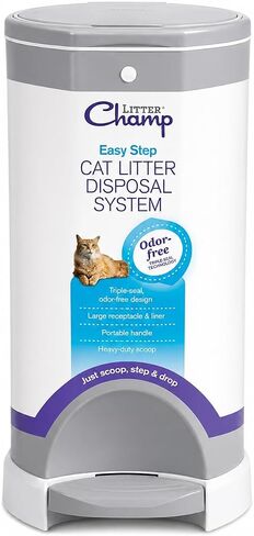 Litter Champ Cat Litter Disposal System, Hands-Free Pedal Trash Can in Kuwait