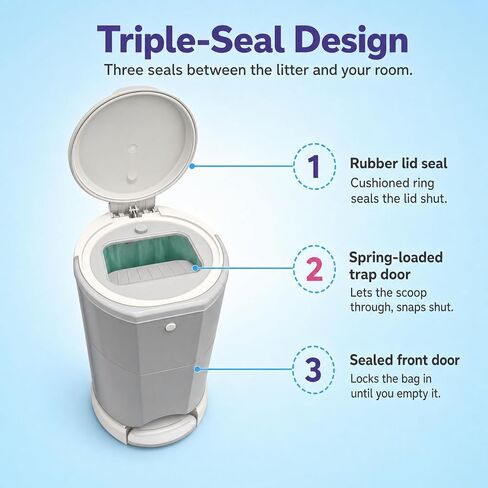 Litter Champ Cat Litter Disposal System, Hands-Free Pedal Trash Can in Kuwait