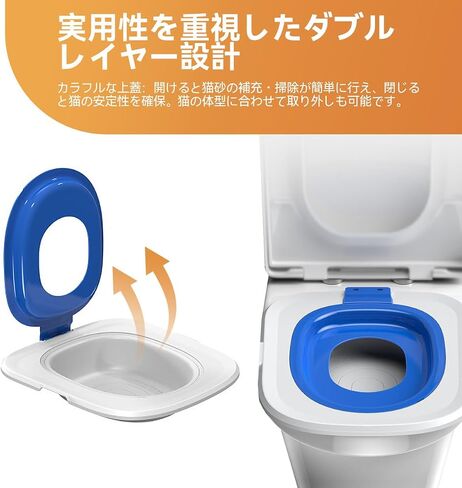 Cat Toilet Trainer Kit | Cat Potty Training Kit Toilet Box Blue in Kuwait