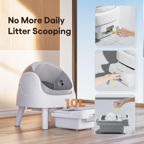 Self Cleaning Cat Litter Box, Automatic Litter Box for Multiple Cats, Integrated Safety Protection with Open-Top Design in Saudi Arabia
