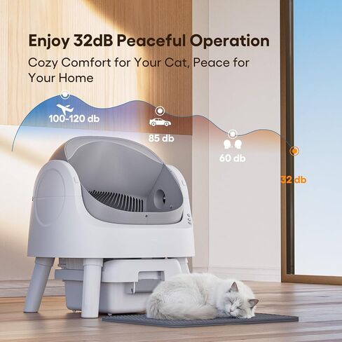 Self Cleaning Cat Litter Box, Automatic Litter Box for Multiple Cats, Integrated Safety Protection with Open-Top Design in Saudi Arabia