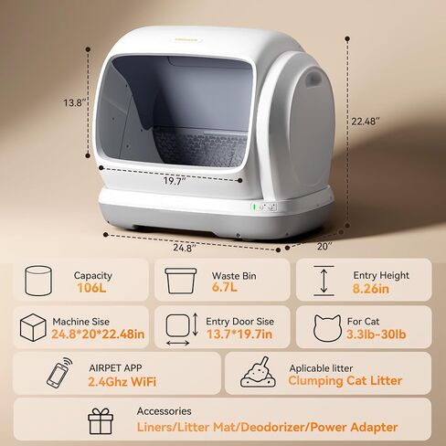 Meowant Large Space Automatic Litter Box for Multiple Cats in Kuwait