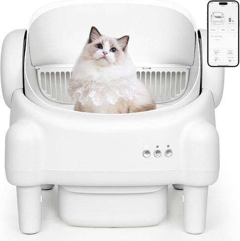 Paruuntys Automatic Litter Box,Safety Sensor,App Control,Open-top Design in Saudi Arabia