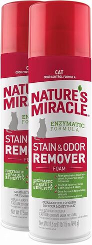Nature’s Miracle Cat Stain & Odor Remover Foam, Enzymatic Cleaner, 17.5 oz in Kuwait