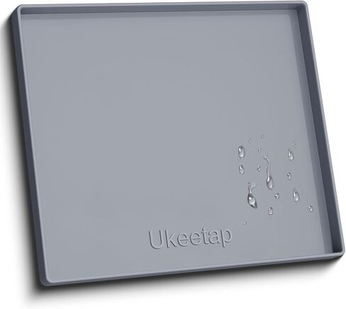 19" x 12" Extra Thick Silicone Mat Waterproof with Raised Edge, Gray in Saudi Arabia