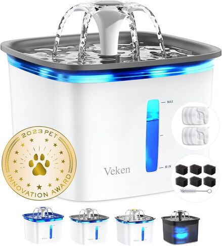 Veken Innovation Award Winner 95oz/2.8L Cat Water Fountain, C1 Classic in Kuwait