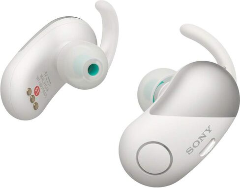 Sony WF-SP700N/W True Wireless Splash-Proof Noise-Cancelling Earbuds with Built-In Microphone (White), 5 x 2.4 x 6 inches in Kuwait