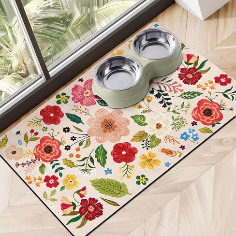 Dog Food Mats for Floors, Absorbent Dog Bowl Mat for Food and Water Dispenser, Quick Dry Cat Food Mat Pet Supplies in Saudi Arabia
