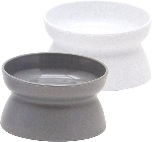 Kitty City Elevated Cat Bowls (Set of 2), Whisker-Friendly Raised Cat Food & Water Dishes, Modern Pedestal Design, Dishwasher Safe, 10.8 oz Each – Teal & Light Pink in Saudi Arabia