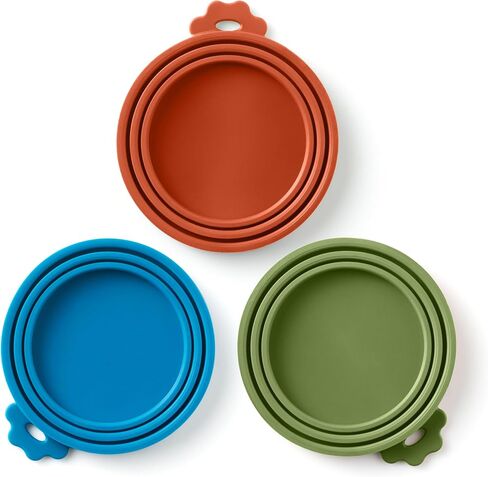 3 Pack Universal Pet Food Can Covers Lids - One fit 3 Standard Size Cans for Cats and Dogs Food Cans - Easy to Clean - Safe Silicone - Emerald Wave in Kuwait