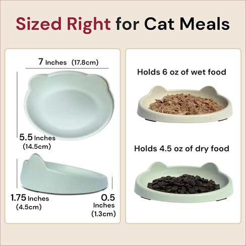7 Ruby Road Shallow Cat & Kitten Food Bowls, Whisker Friendly, Set of 2 in Saudi Arabia