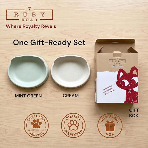 7 Ruby Road Shallow Cat & Kitten Food Bowls, Whisker Friendly, Set of 2 in Saudi Arabia