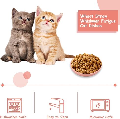 [8-Pieces] Whisker Fatigue Cat Bowl - 5.5 Inch Shallow Cat Food Dish Wide Cats Wet Feeding Bowls, PET Plate for Kittens and Short Legged Cats (Type-A Normal Bowls) in Saudi Arabia