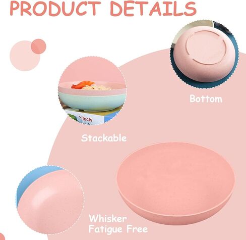 [8-Pieces] Whisker Fatigue Cat Bowl - 5.5 Inch Shallow Cat Food Dish Wide Cats Wet Feeding Bowls, PET Plate for Kittens and Short Legged Cats (Type-A Normal Bowls) in Saudi Arabia