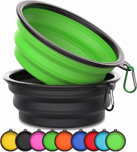 Collapsible Dog Bowl 3 PCS 20 oz Travel Pet Bowl with Carabiner Clip in Kuwait
