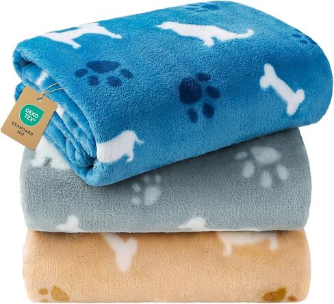 Luciphia 3 Pack Cute Dog Blankets Soft Fleece for Small Puppy Cat,23"x16" in Saudi Arabia