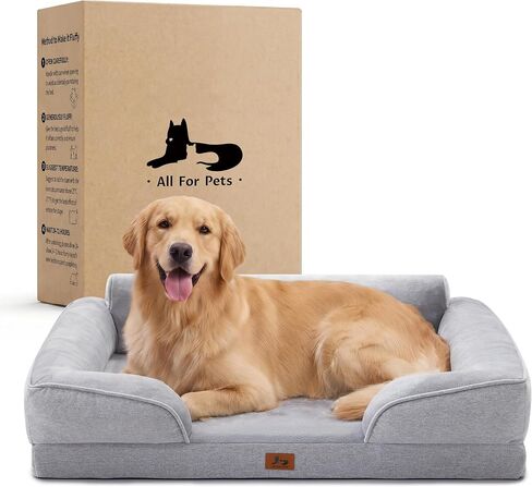 XL Orthopedic Dog Bed for Large Dogs, Removable Washable, Grey in Kuwait