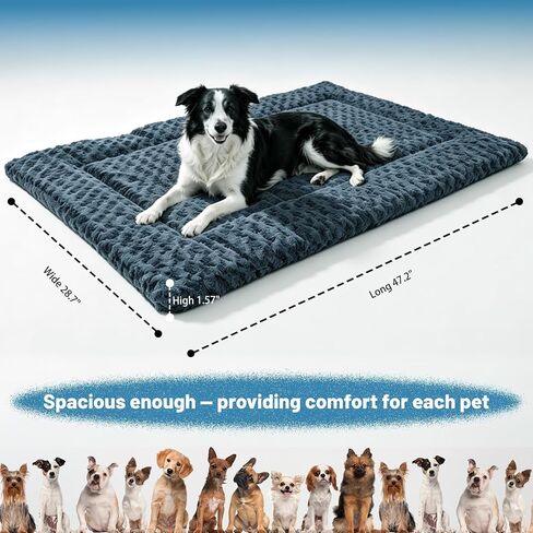 Large Size Washable Non‑deformable Rose-Velvet Comfort Dog Crate Mat in Saudi Arabia